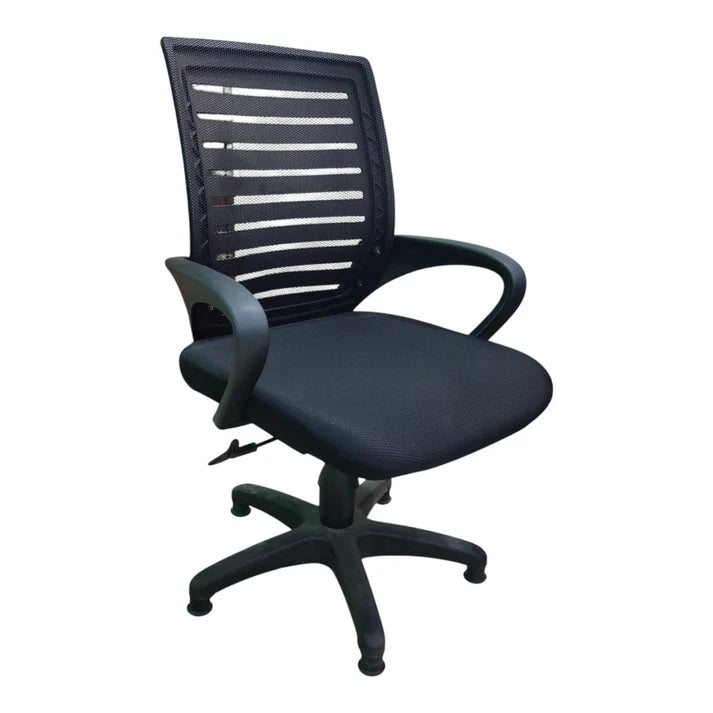 Charlie Black Fabric Swivel Office Chair – Adjustable Height and Tilt Tension Control